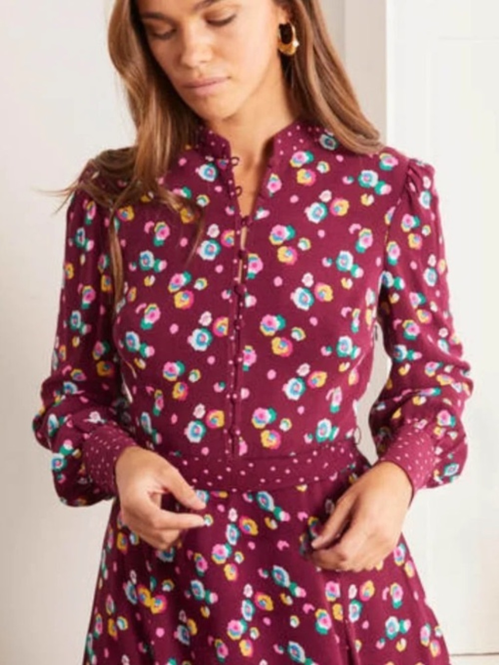 BODEN Christina Dress in Ruby Ring Billowy
Peony - Picture 4 of 7